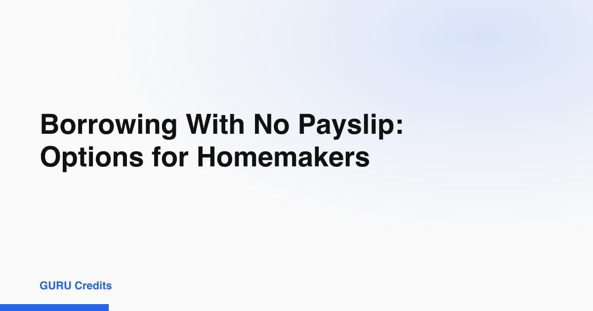 Borrowing With No Payslip: Options for Homemakers
